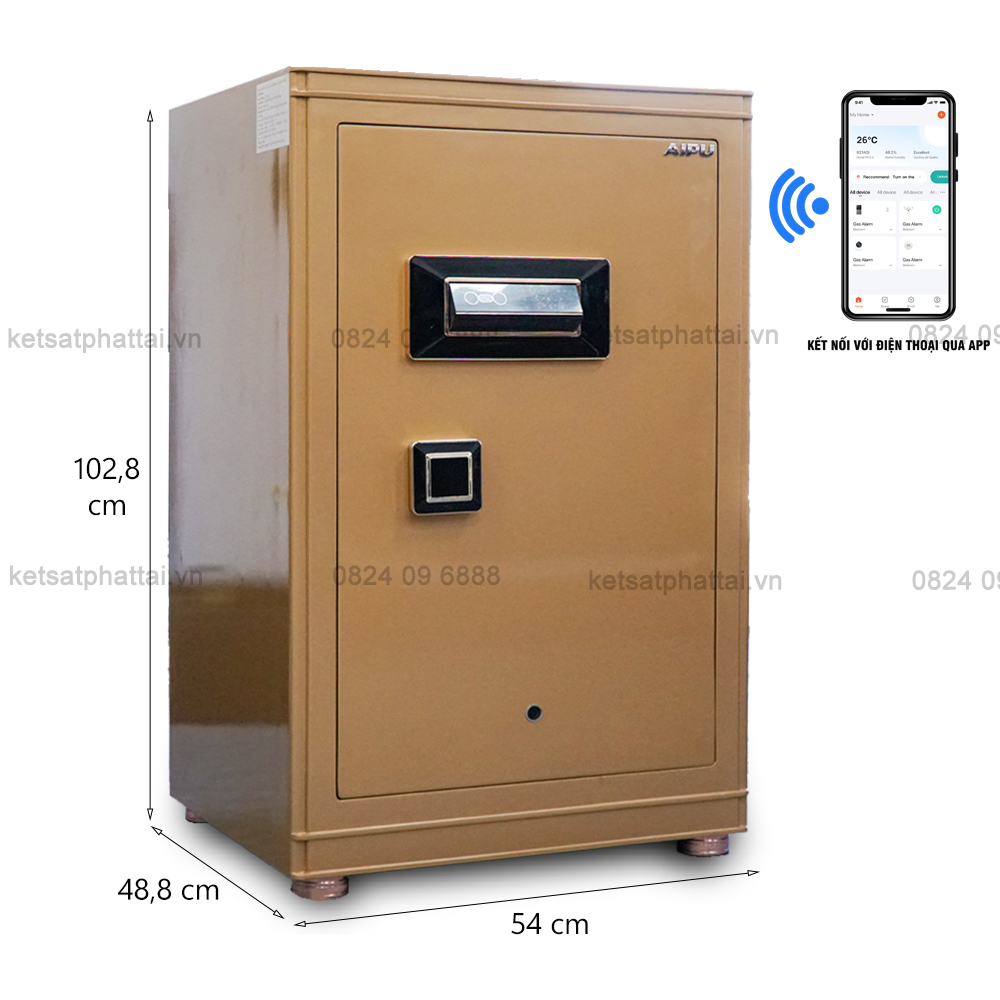 Két sắt mở khuôn mặt Aifeibao HK-100-BR