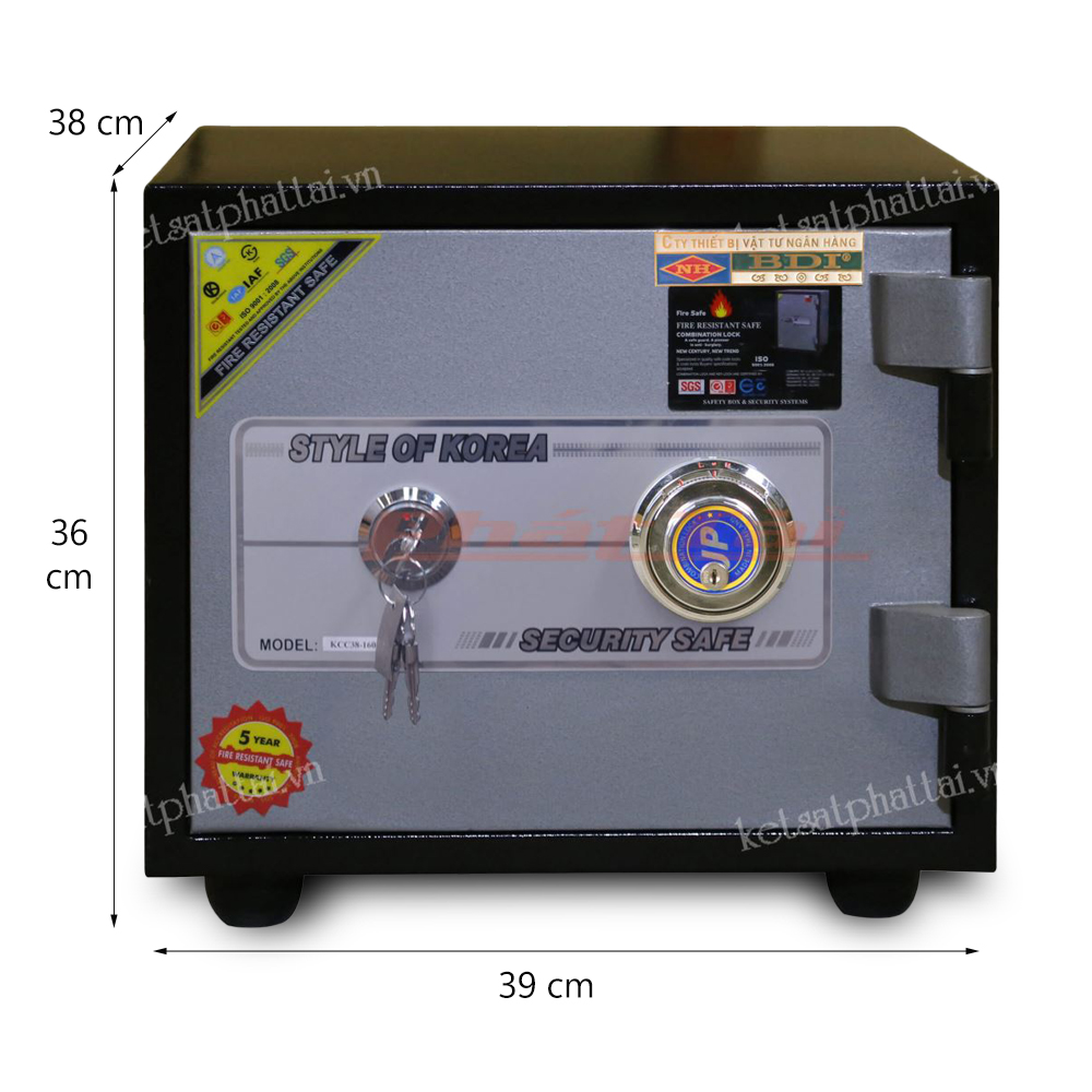 Két sắt tiêu chuẩn ngân hàng BDI C38ĐM khóa cơ đổi mã 