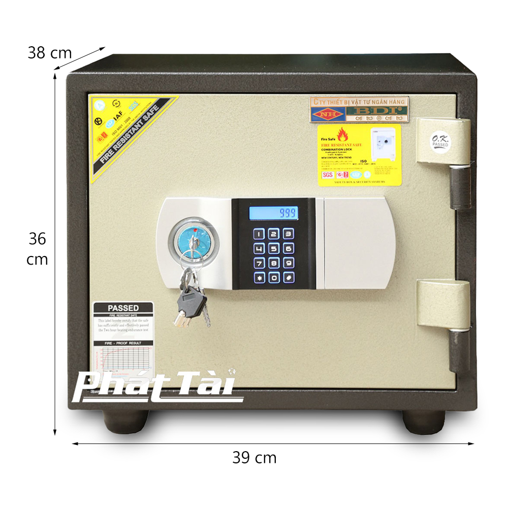 Két sắt tiêu chuẩn ngân hàng BDI C38ĐT khóa điện tử 