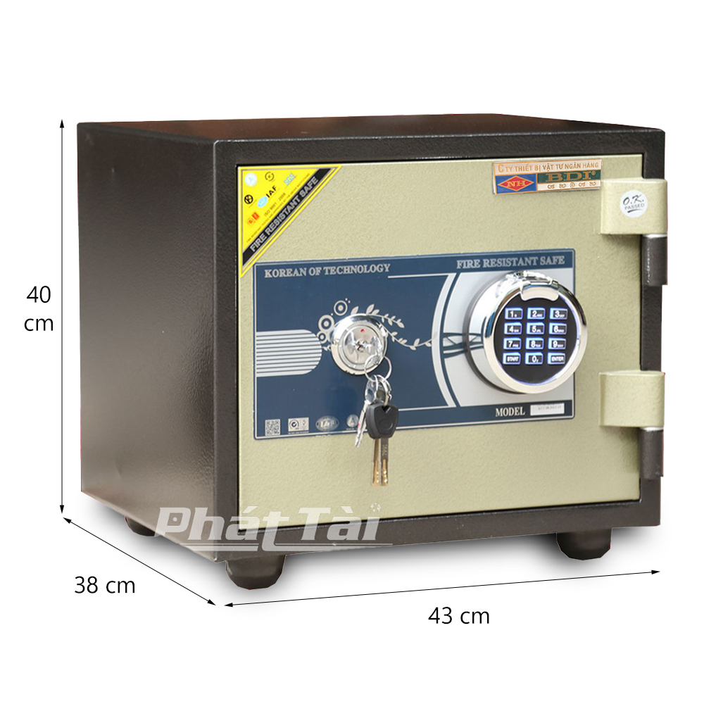 Két sắt tiêu chuẩn ngân hàng BDI C45VT khóa vân tay