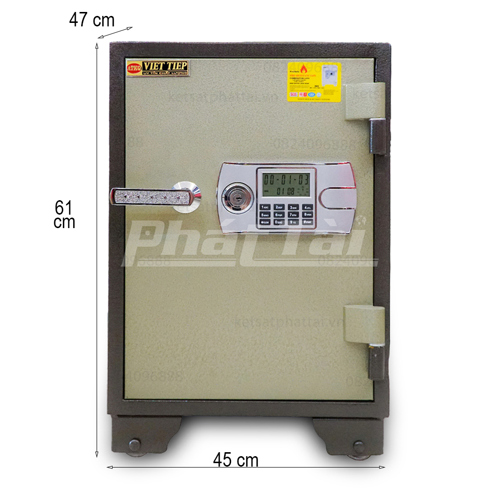 KÉT SẮT VIỆT TIỆP CHỐNG CHÁY K45 KHÓA ĐIỆN TỬ CÓ BÁO ĐỘNG 