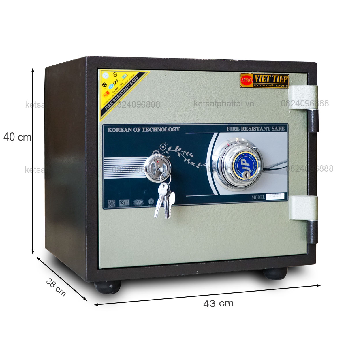 Két sắt mini Việt Tiệp KV35ĐM khóa cơ đổi mã 