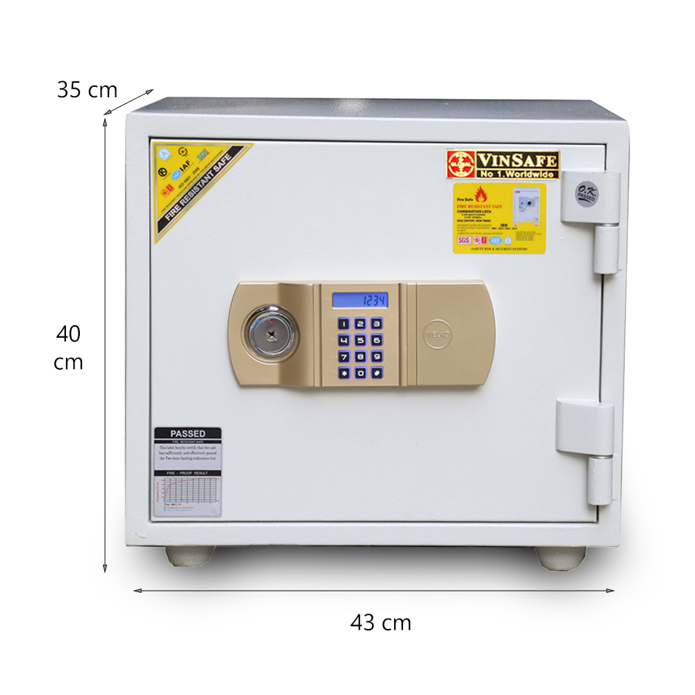 Két sắt cao cấp Vinsafe VC50ĐT khóa điện tử pin ngoài