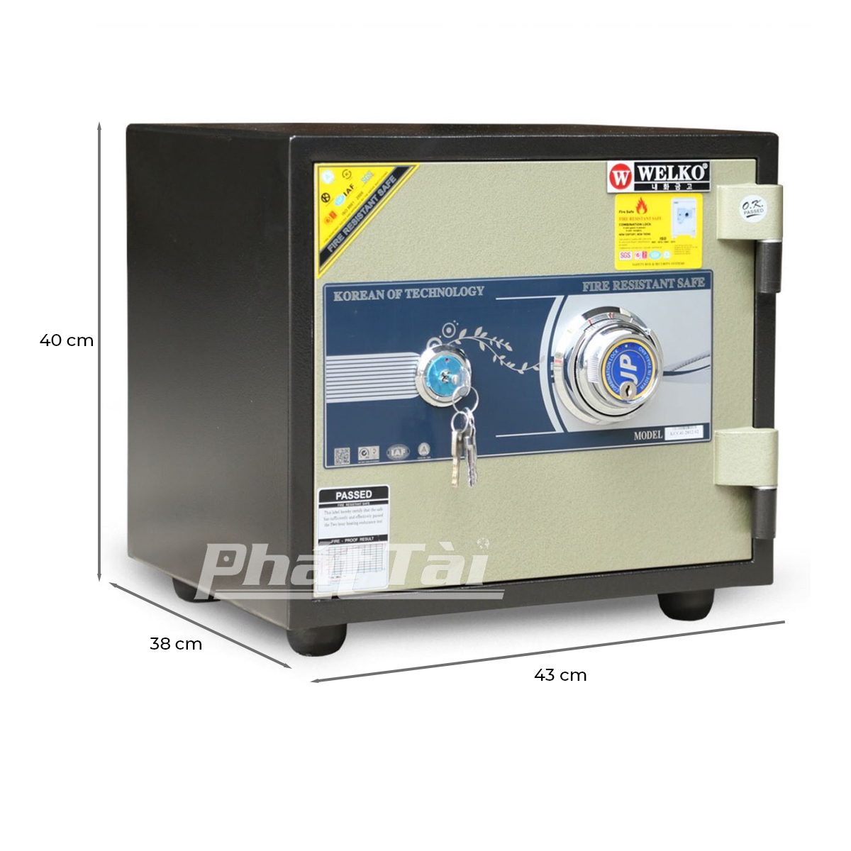 Két sắt mini Welko KCC41ĐM khóa cơ đổi mã 