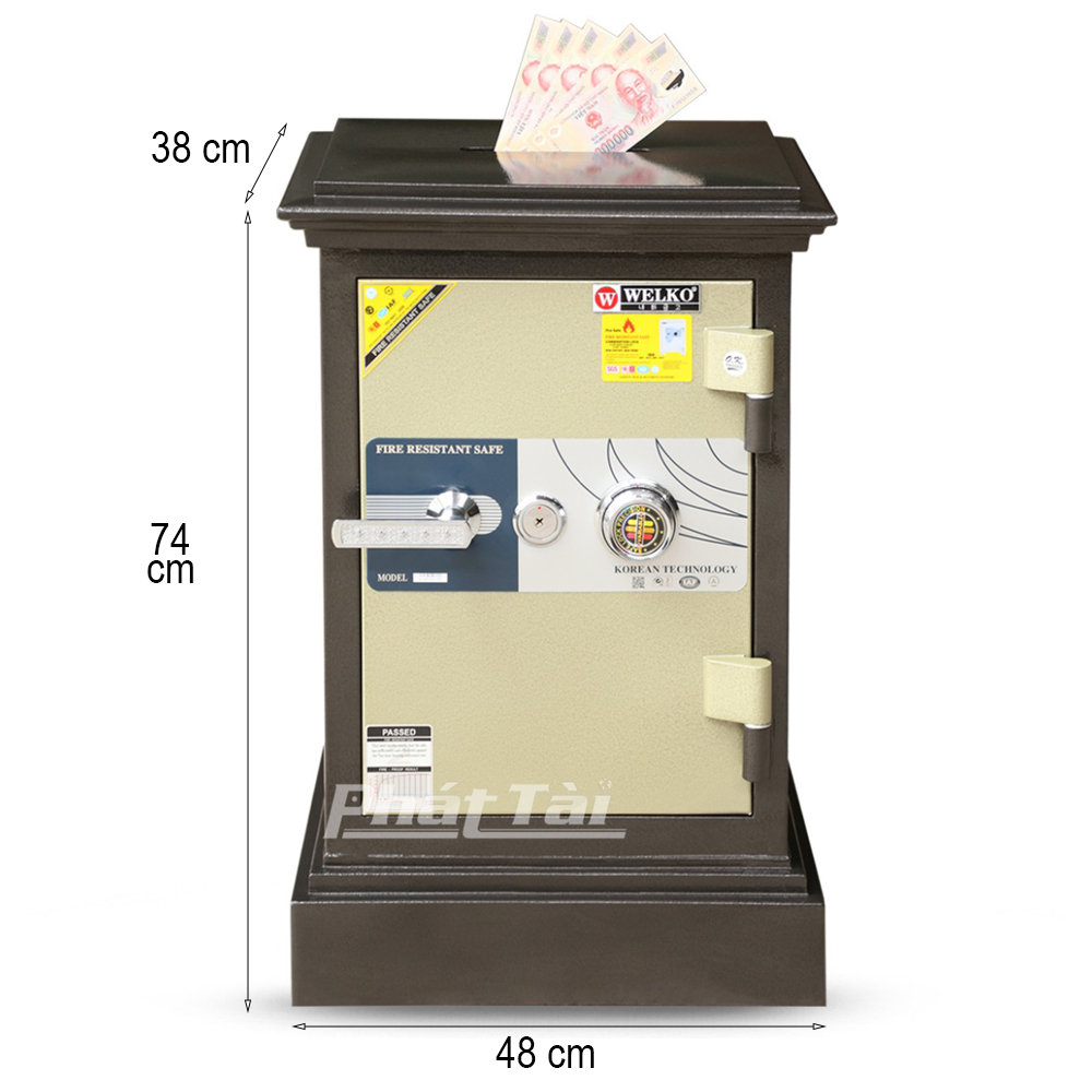 Két sắt WELKO KN45KC có khe bỏ tiền 