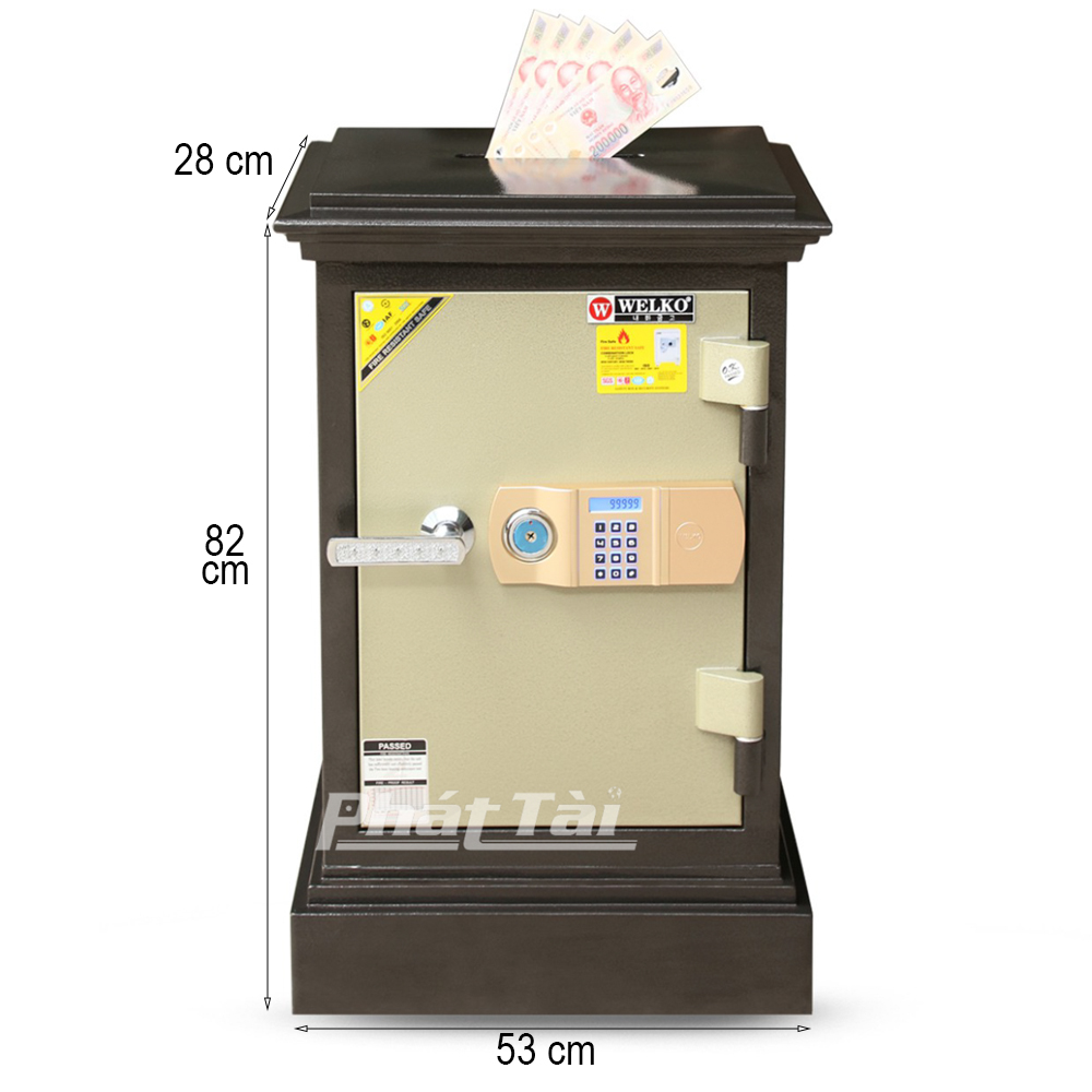 Két sắt WELKO KN54ĐT khoét nóc thả tiền